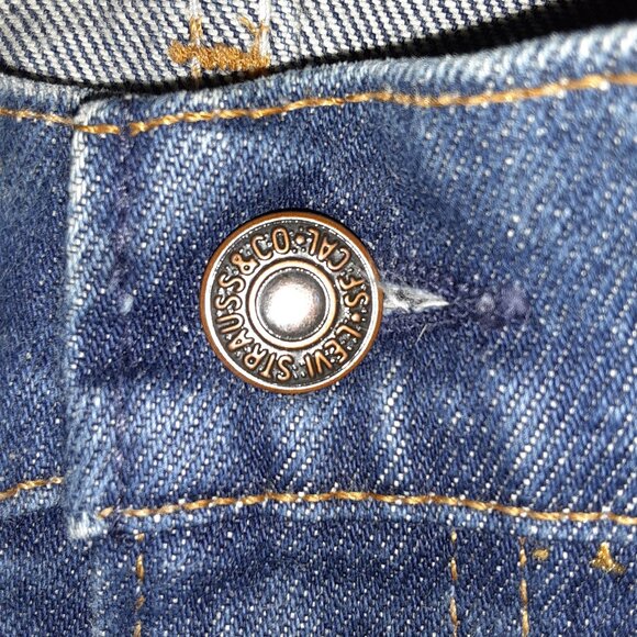 Men's Levi's 505-0217 * Dark-Wash Blue Jeans * Nice, Going-out Jeans * - Picture 6 of 9